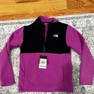 The North Face Kids' Pink and Black Fleece Hoodie